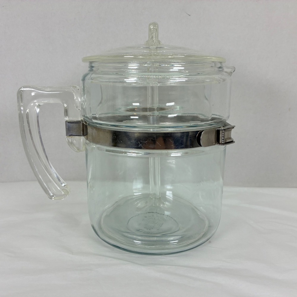 Vintage Pyrex Flameware 4 Cup Glass Coffee Percolator 7824B Stovetop Maker